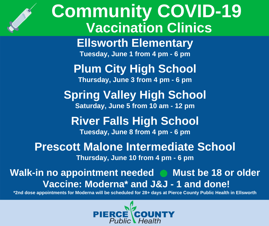 June Vaccine Clinics Graphic