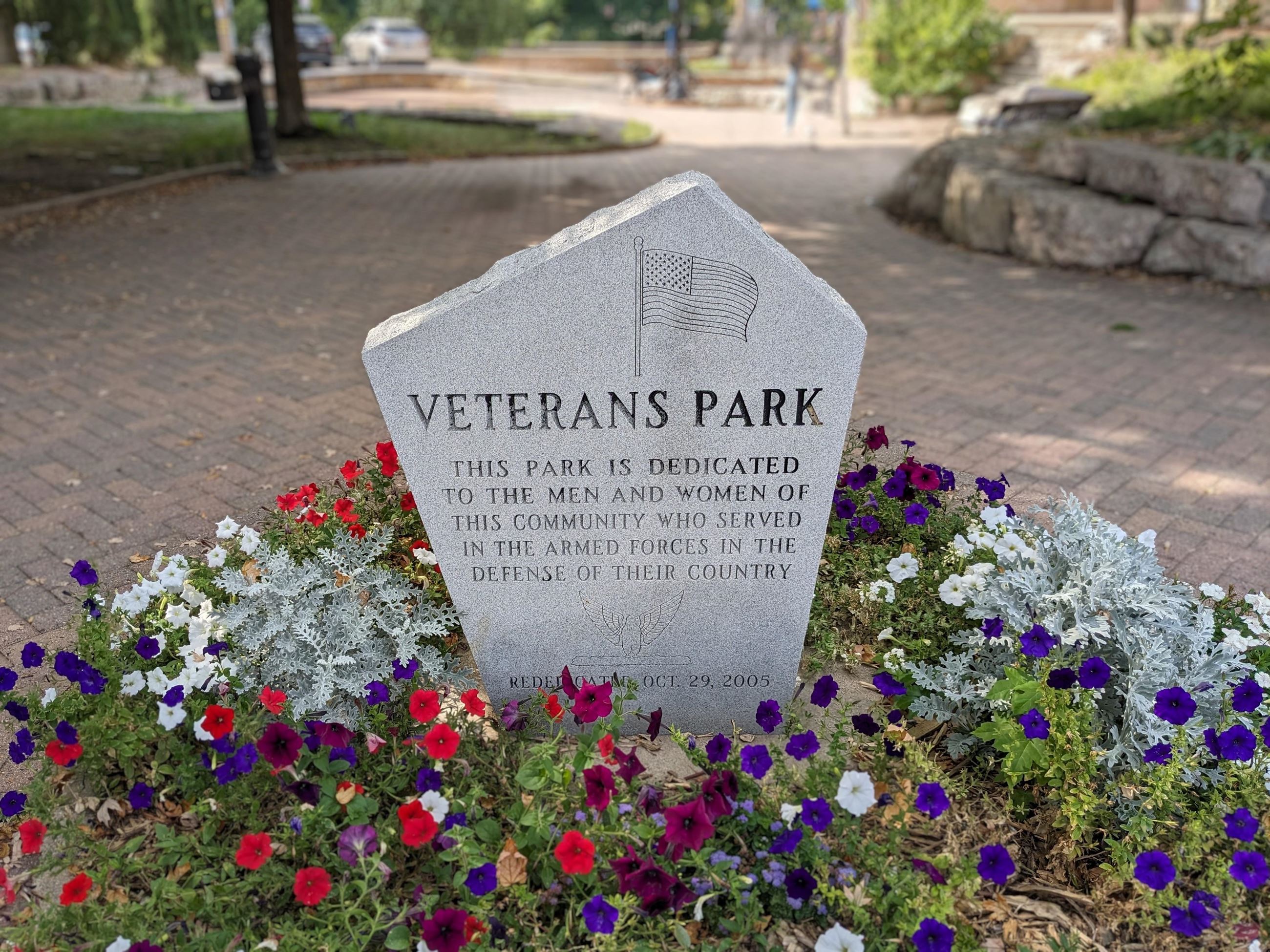 Veterans Park monument Sept 2023